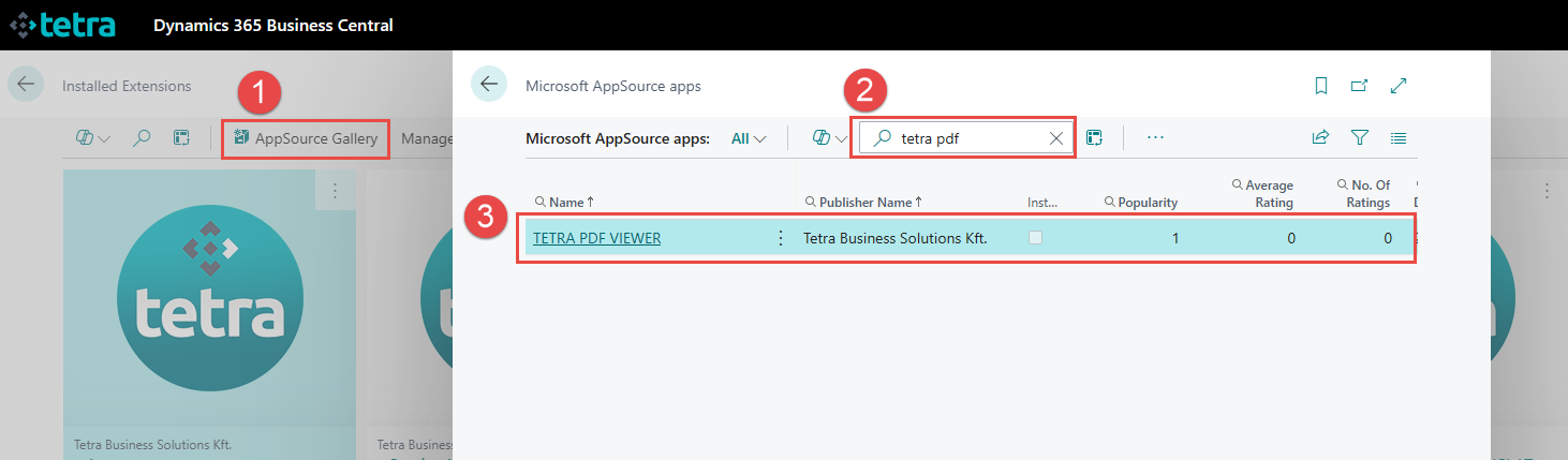 Installation of the PDF Viewer Extension for Dynamics 365 Business Central