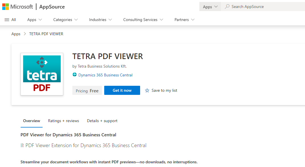 Installation of the PDF Viewer Extension for Dynamics 365 Business Central