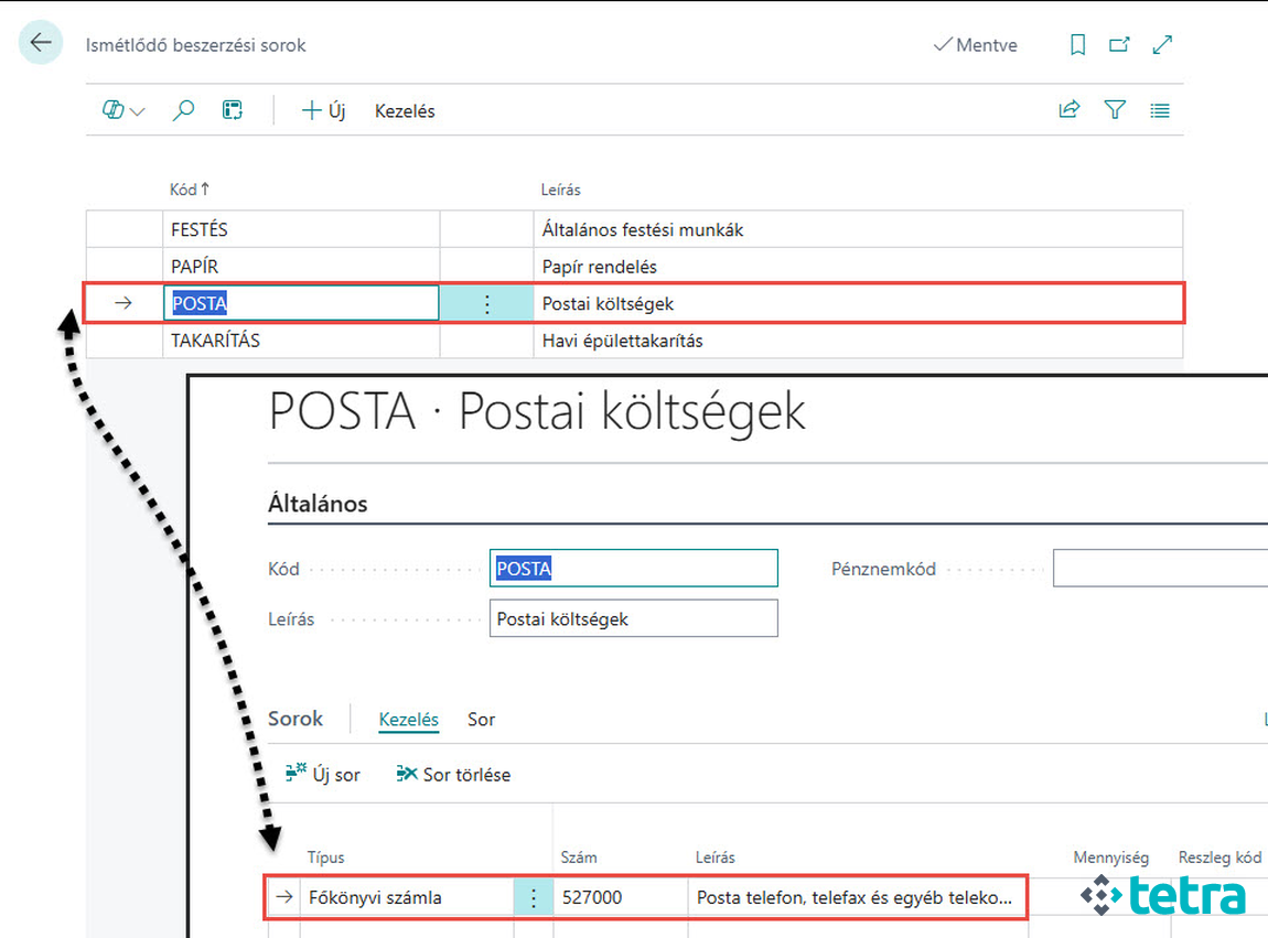 Microsoft Business Central ERP - Jogcímkódok létrehozása
